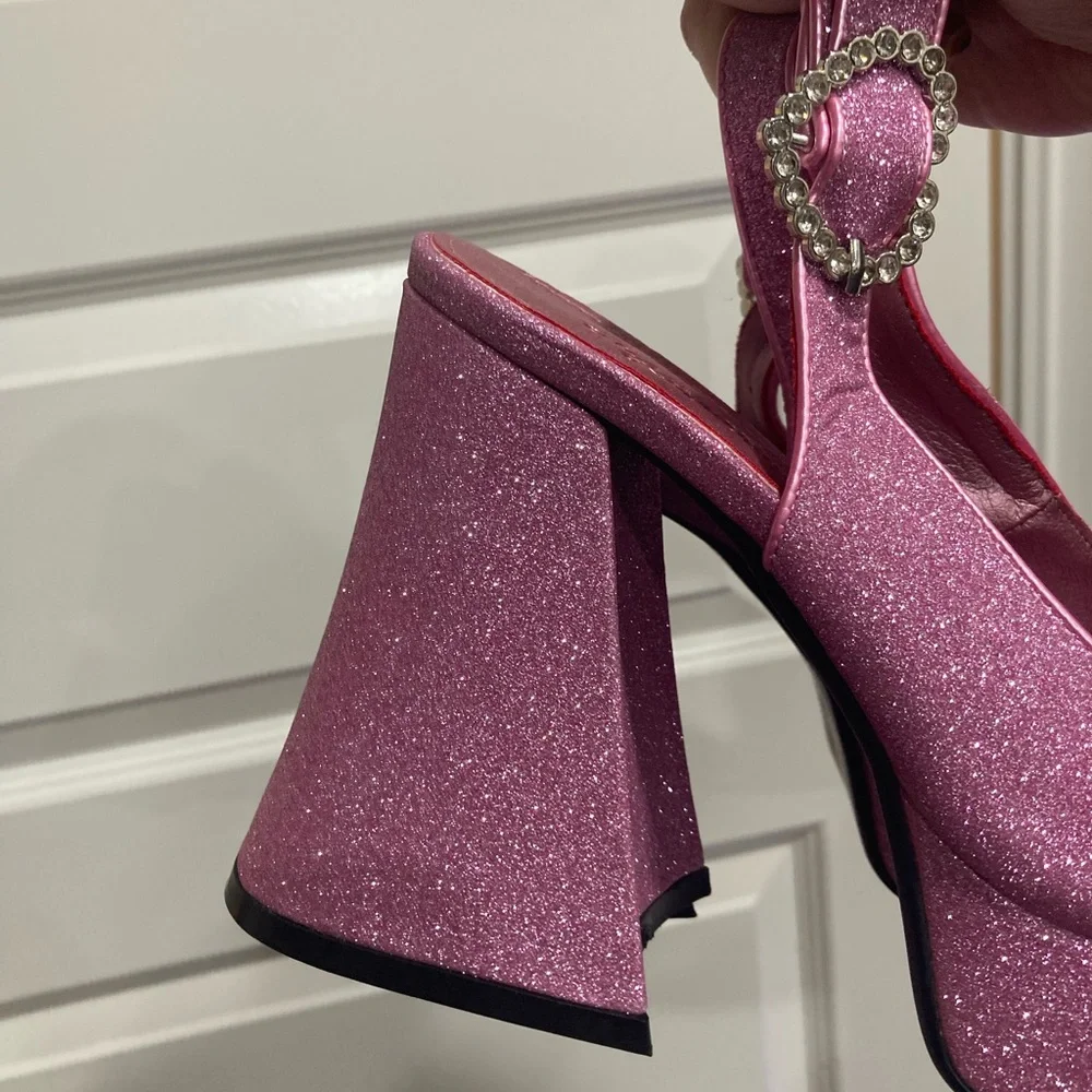 Sugar Thrillz Sparkling Pink Platform Shoes